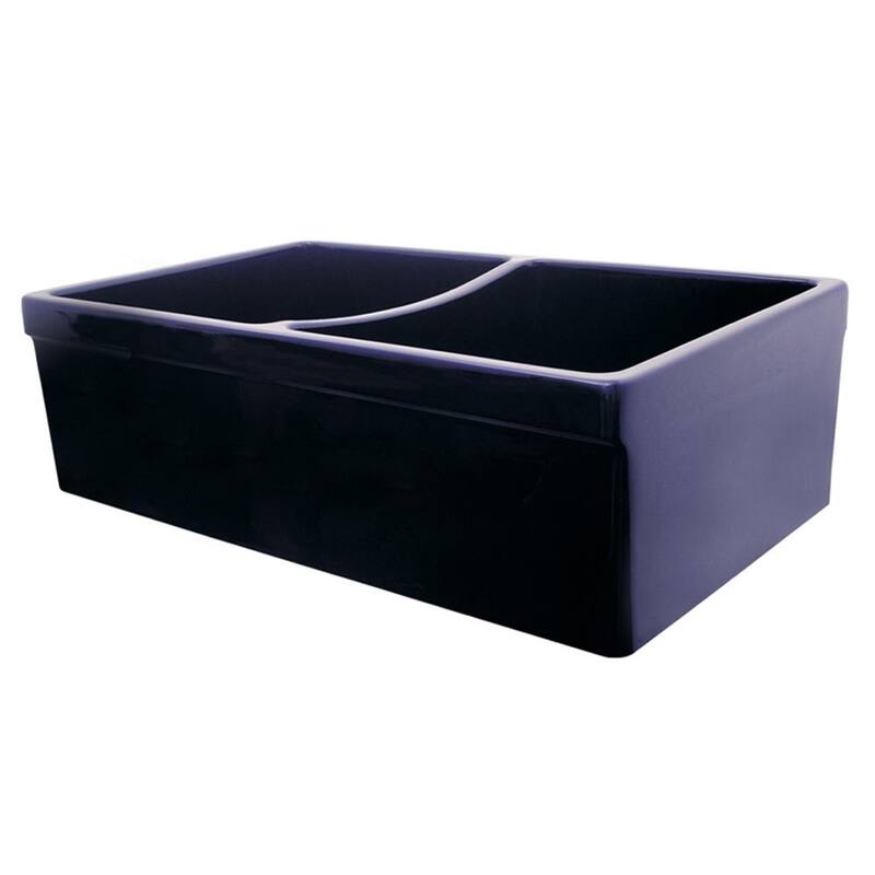Whitehaus Collection Fireclay Quatro Alcove Sink - Blue