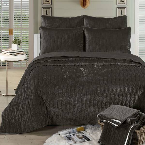 Brielle Home Velvet Quilt Set Overstock 18735553