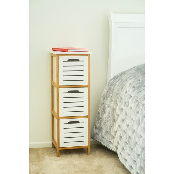 Shop Zora Modern Multi Purpose White Wooden 3 Drawer Storage