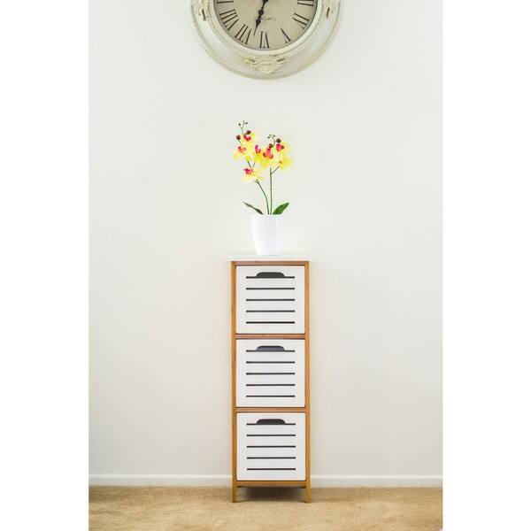 Shop Zora Modern Multi Purpose White Wooden 3 Drawer Storage