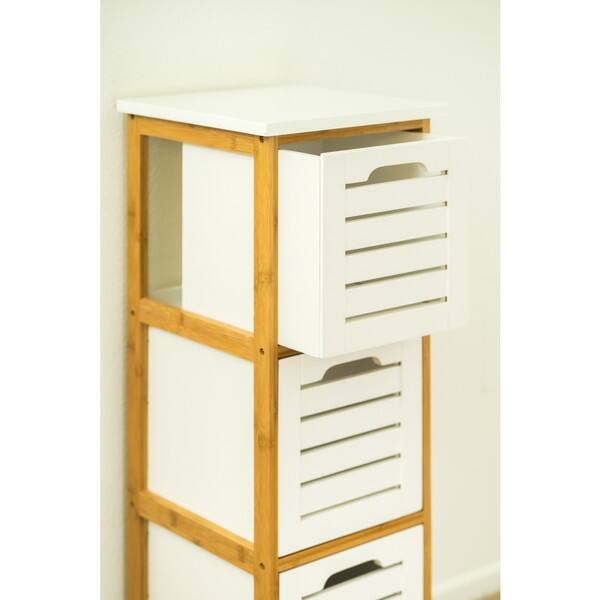 Shop Zora Modern Multi Purpose White Wooden 3 Drawer Storage