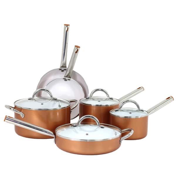 Oneida Kitchenware Oneida 10-pc Forged Aluminum Cookware Set w/ Ceramic Coating - Bed Bath ...