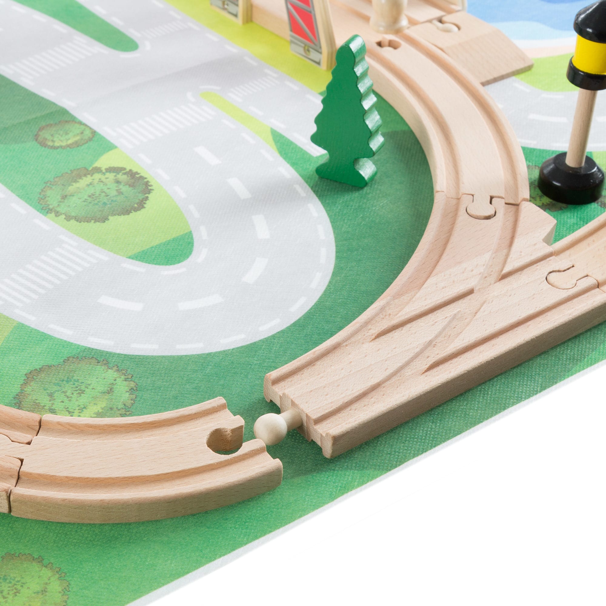 hey play wooden train set table