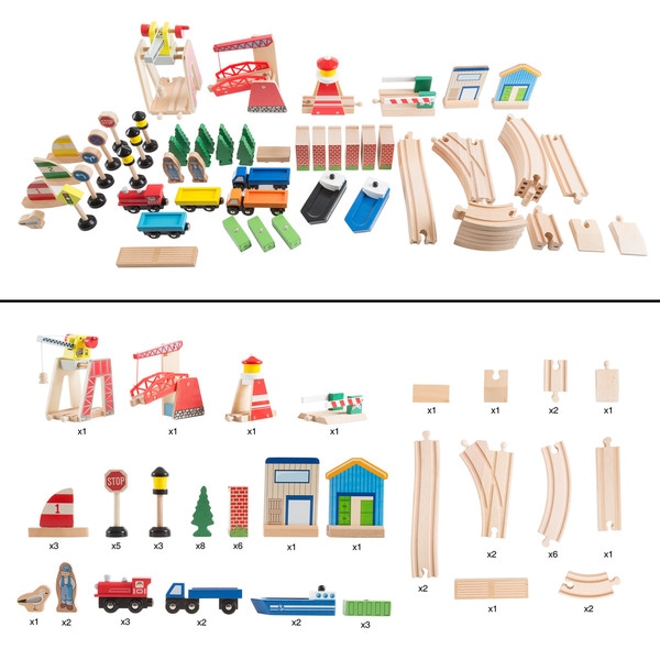 hey play wooden train set