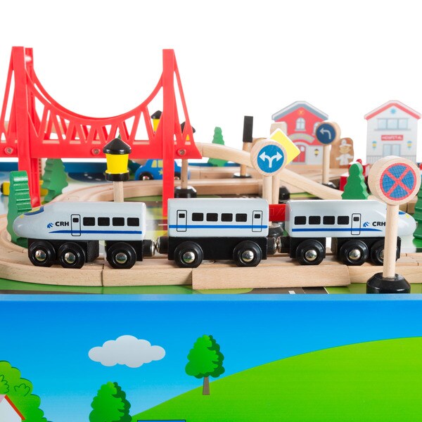 hey play wooden train set