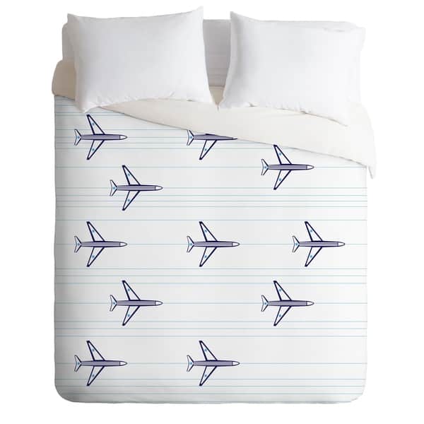 Shop Vy La Airplanes And Stripes Duvet Cover Set On Sale