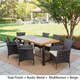 preview thumbnail 2 of 4, Torrens Outdoor Wicker/ Acacia Wood 7-piece Dining Set by Christopher Knight Home