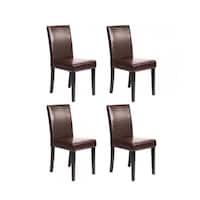 Shop Shino Brown Bycast Leather Dining Chair (Set of 4) - Free Shipping ...