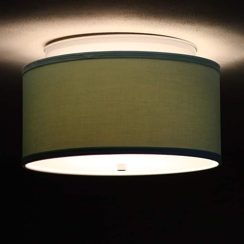 14 Moderne Flush Mount Converter Kit Island Paridise Blue Drum Lampshade 14x14x7