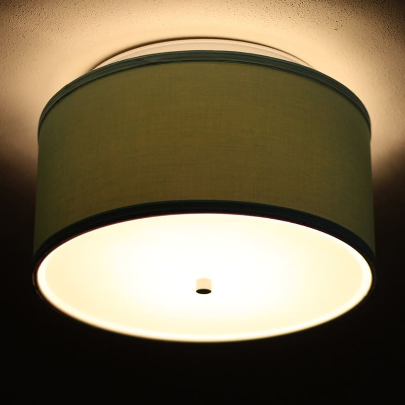 14 Moderne Flush Mount Converter Kit Island Paridise Blue Drum Lampshade 14x14x7