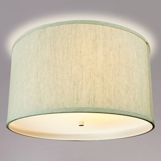 18 Moderne Flush Mount Converter Kit Textured Oatmeal Shallow Drum Lampshade 18x18x10