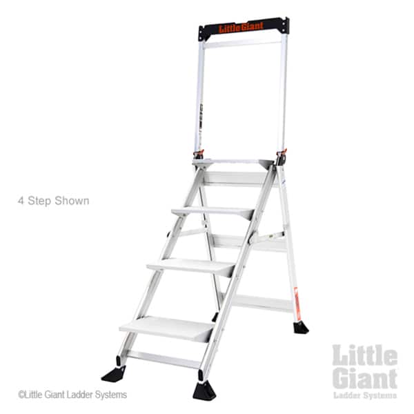 Little Giant Ladder Systems Flip N Lite 6 Foot 300 Pound Capacity Aluminum  Lightweight Slim Stepladder Ladder 