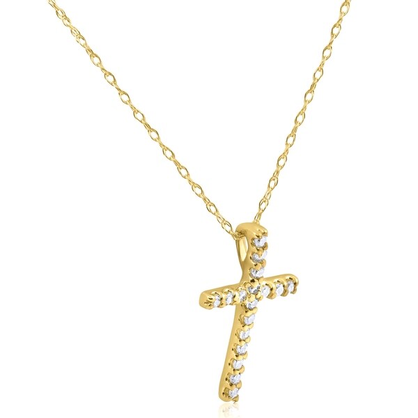 Diamond Illusion-set Solitaire Pendant 1//10ct 10k Yellow Gold