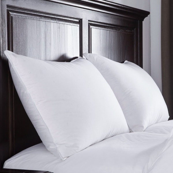 St. James Home Luxury White Goose Down Pillow 400 Thread Count Sateen Cotton Fabric