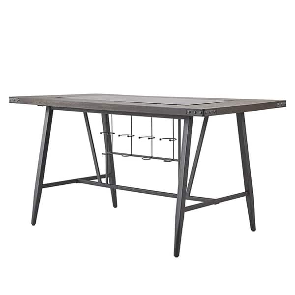 Harley Counter Height Dining Table With Wine Rack By Inspire Q Modern Black Overstock 18747295
