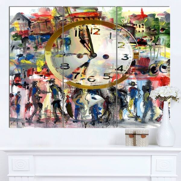 Shop Designart People And Time Acrylic Watercolor Large Abstract Canvas Artwork Overstock 18747621