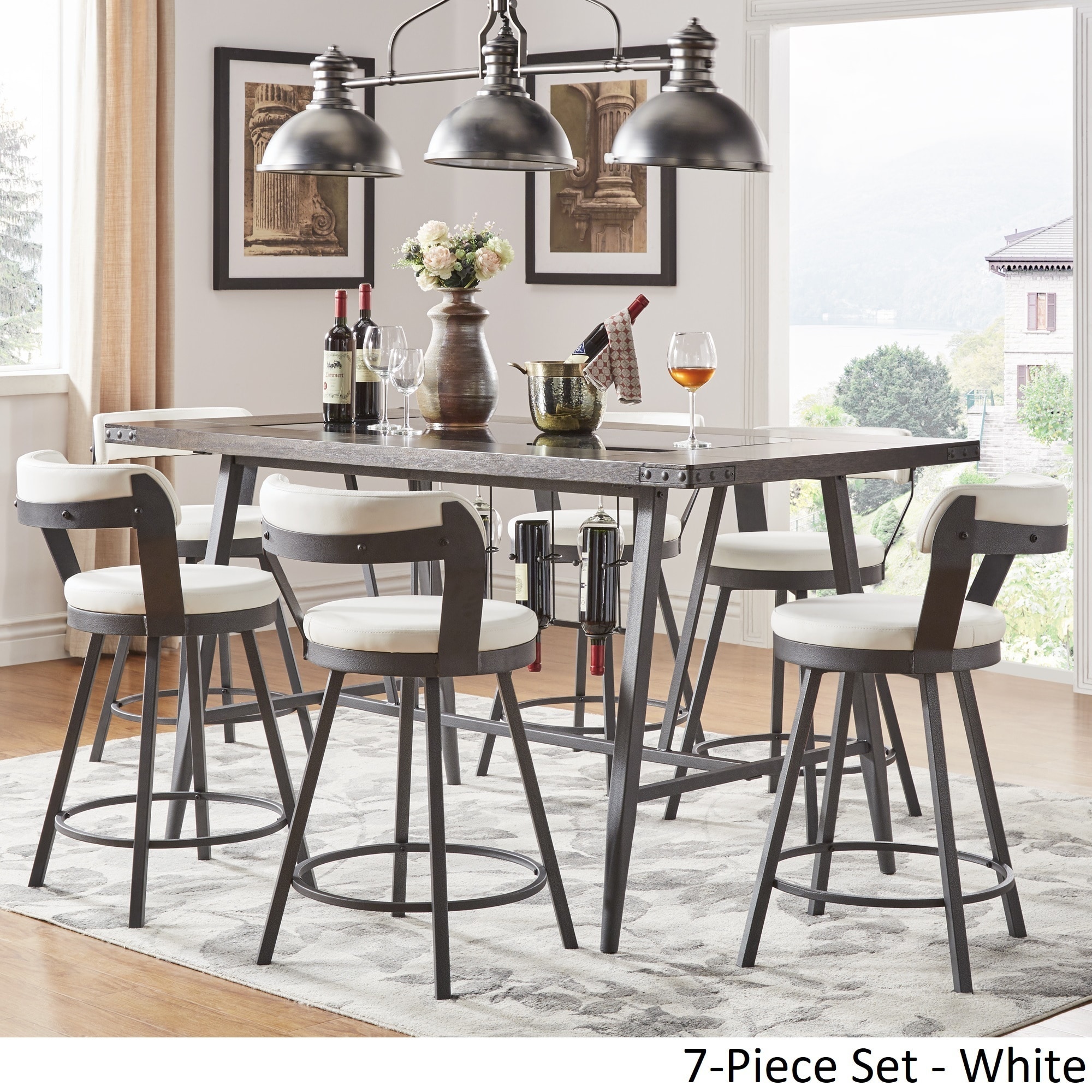 Harley Counter Height Dining Set With Wine Rack By Inspire Q Modern On Sale Overstock 18747630