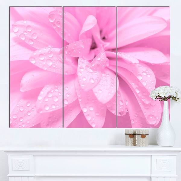 Designart 'Abstract Pink Flower with Petals' Extra Large Floral