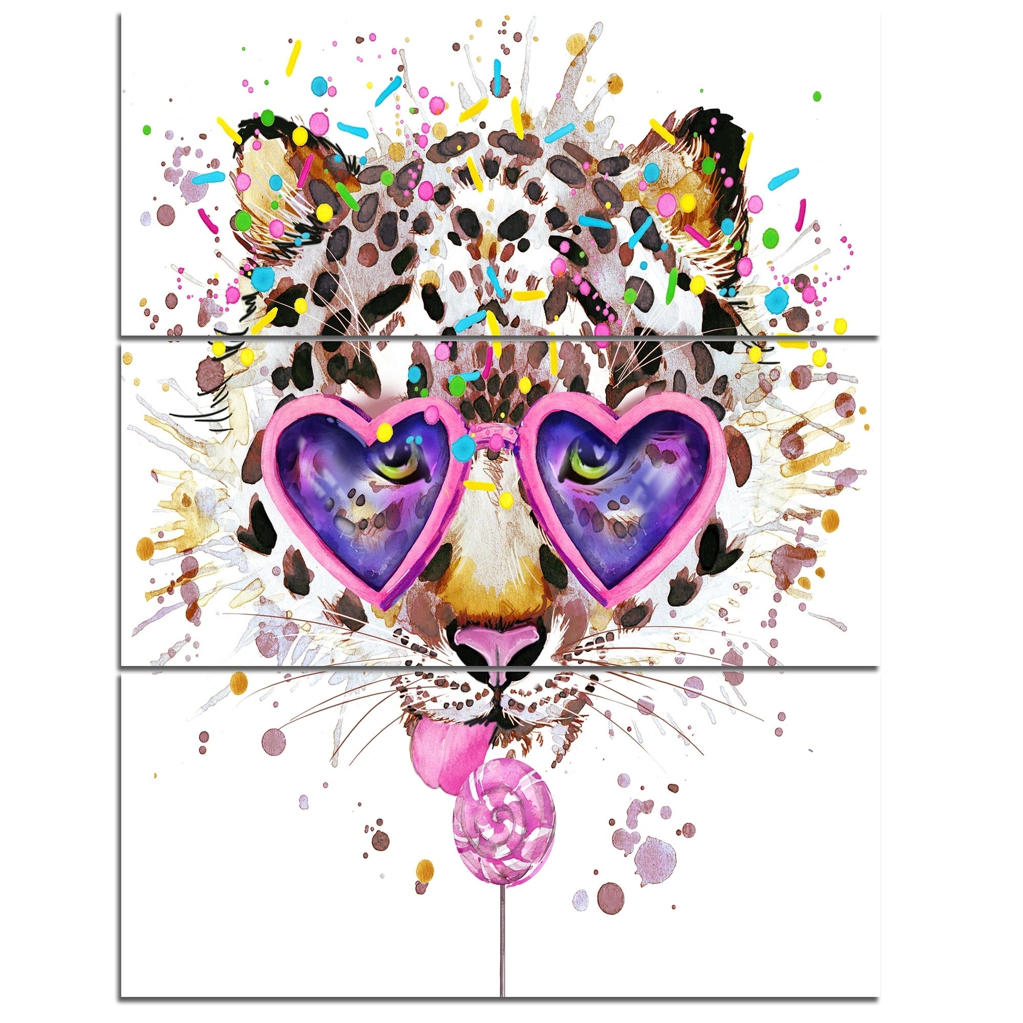 Pink Leopard Giclee Canvas Wall Art Picture