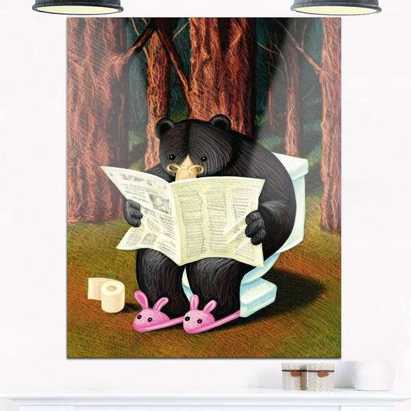 Bear in the Woods - Animal Digital Art Glossy Metal Wall Art ...