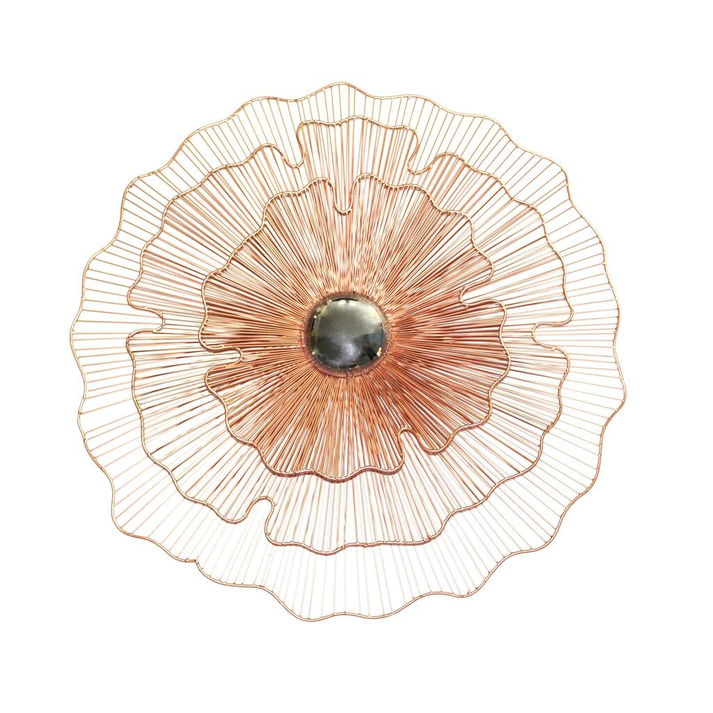 Aurelle Home Copper Flower Contemporary Wall Decor