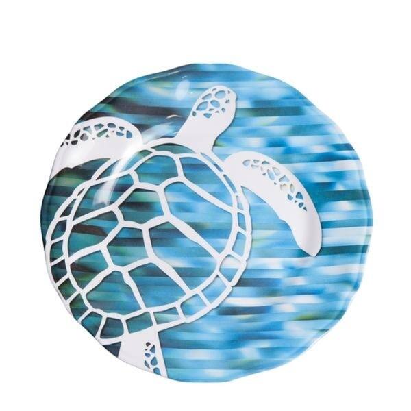 Galleyware 9 Fantasea Sea Turtle Melamine Non-Skid Salad//Dessert Plate Set of 4