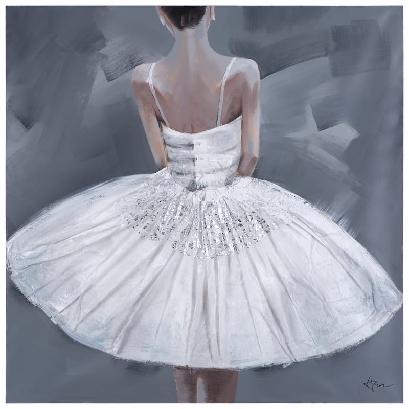 Yosemite Home Decor 'Ballerina III' Acrylic Square Original Hand-painted Acrylic Wall Art - multi