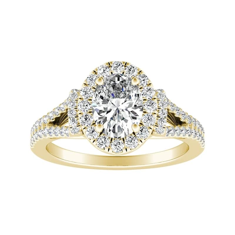 Modern Split-shank Oval Diamond Engagement Ring 5/8cttw 18k Gold by Auriya (H-I, SI1-SI2)