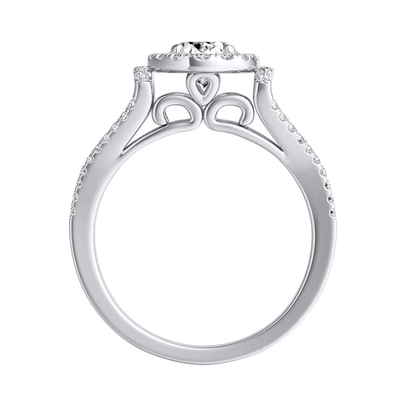 Modern Split-shank Oval Diamond Engagement Ring 5/8cttw 18k Gold by Auriya (H-I, SI1-SI2)