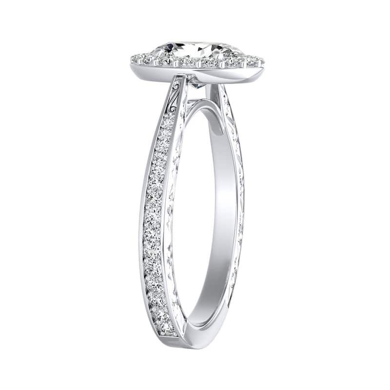Vintage Oval-cut 9/10ctw Halo Diamond Engagement Ring 18k Gold by Auriya (H-I, SI1-SI2)