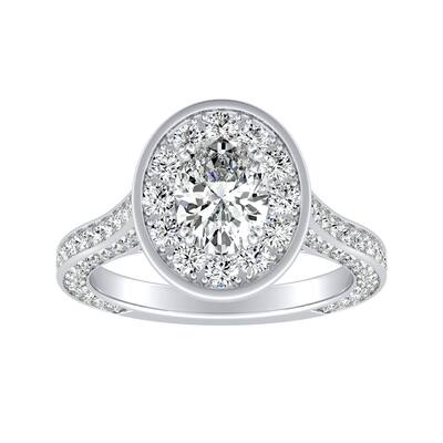 Oval-cut 2 1/4ctw Halo Diamond Engagement Ring by Auriya 18k Gold (H-I, SI1-SI2)