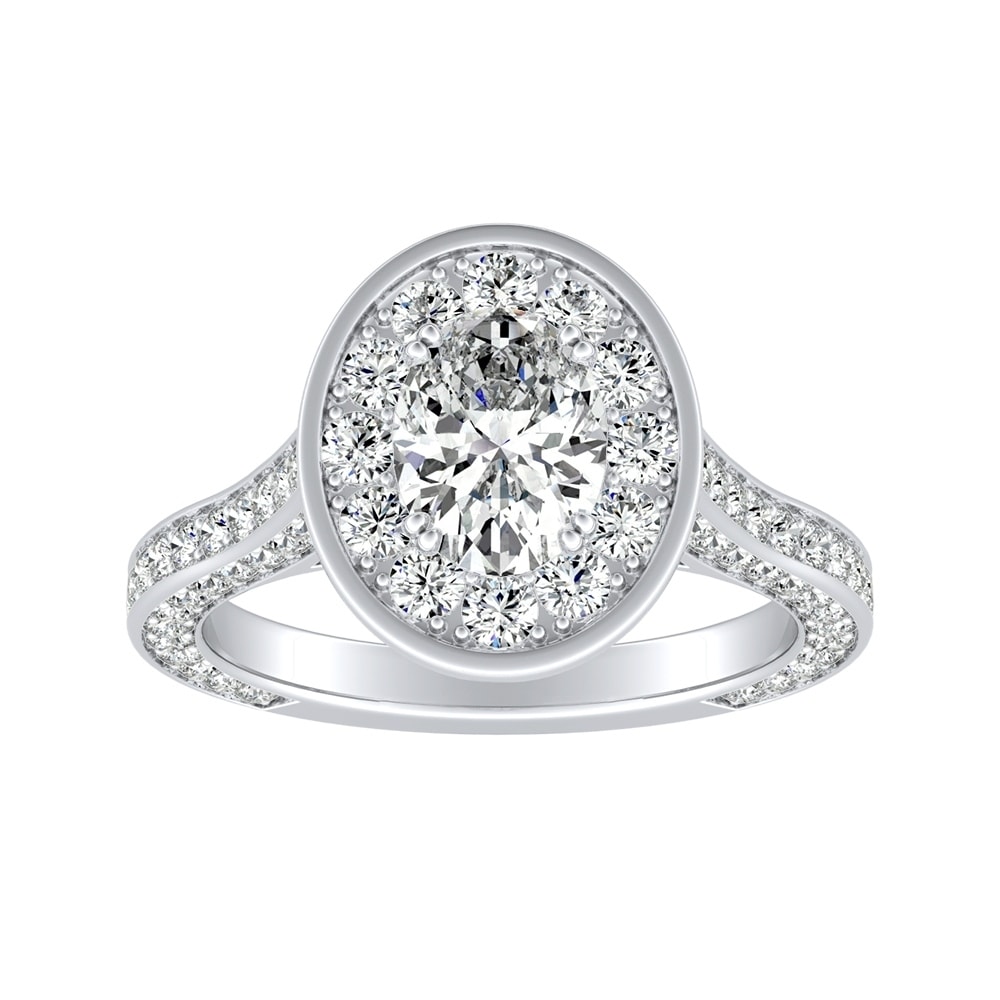 Auriya Oval-cut 2 1/4ctw Halo Diamond Engagement Ring by Auriya 18k Gold (H-I, SI1-SI2)
