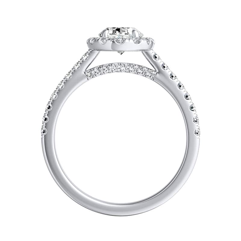 Auriya 18k Gold 9/10ctw Oval-cut Halo Diamond Engagement Ring (I-J, I1-I2)