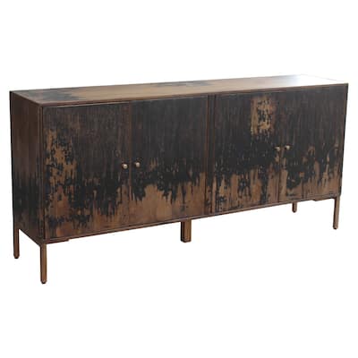 Aurelle Home Aria Rustic Mango Wood Sideboard, 3-Door