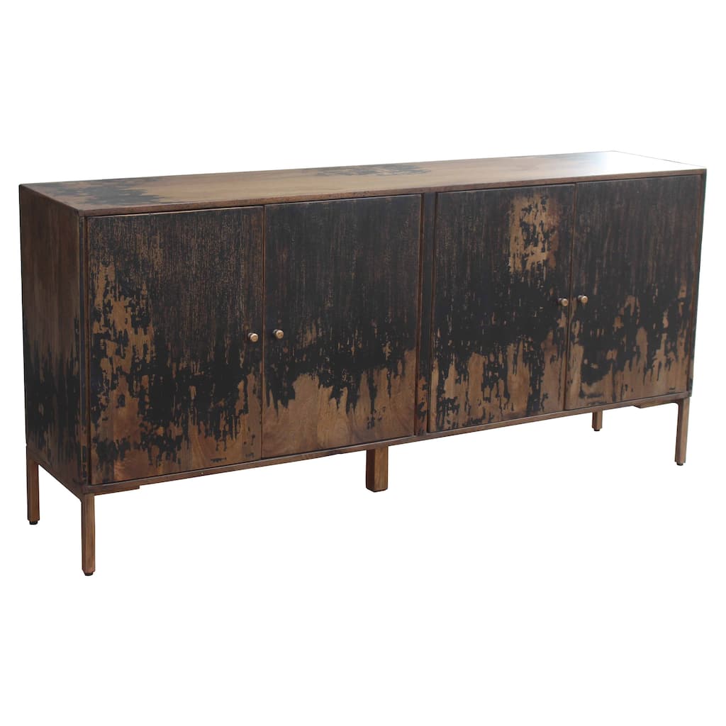 Aurelle Home Aria Rustic Mango Wood Sideboard, 3-Door