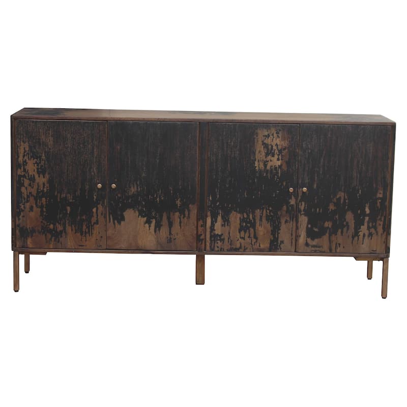 Aurelle Home Aria Rustic Mango Wood Sideboard, 3-Door