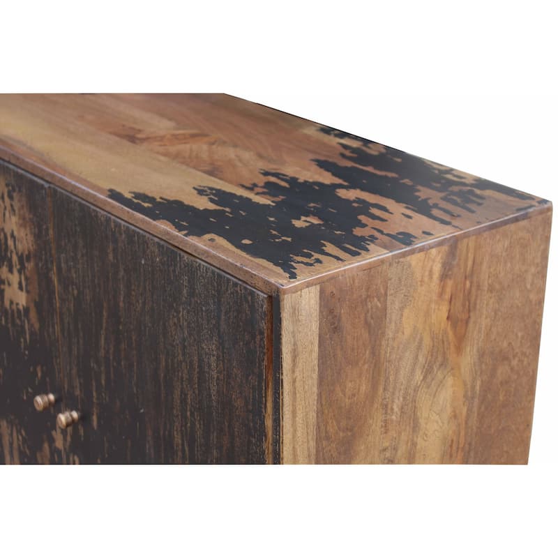 Aurelle Home Aria Rustic Mango Wood Sideboard, 3-Door