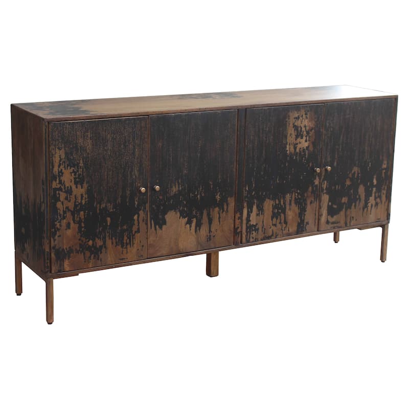 Aurelle Home Aria Rustic Mango Wood Sideboard, 3-Door