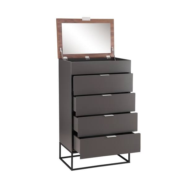 Shop Aurelle Home Larado Modern Grey Walnut 4 Drawer Dresser