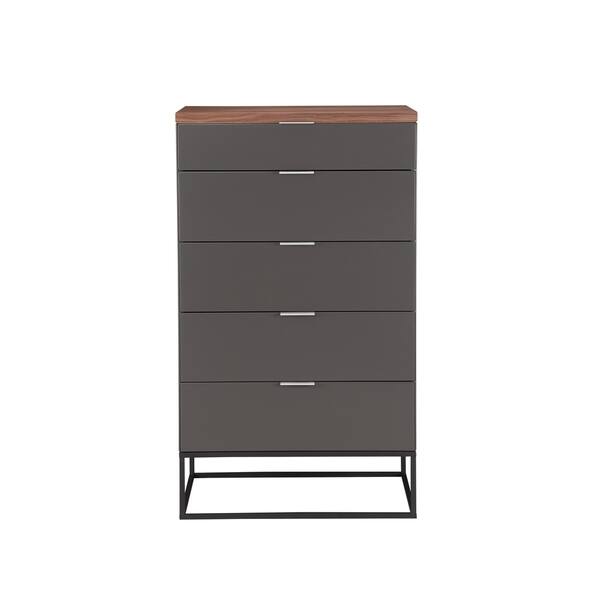 Shop Aurelle Home Larado Modern Grey Walnut 4 Drawer Dresser