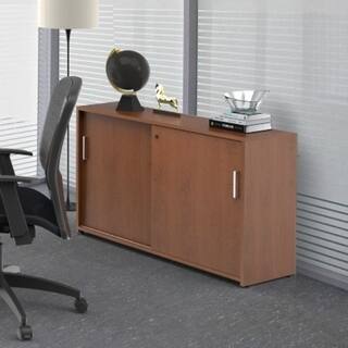 Shop Credenza Cherry With Sliding Doors And Security Veneer