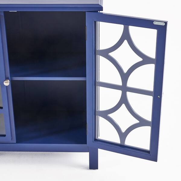 Shop Melora Fir Wood Double Door Cabinet With Tempered Glass