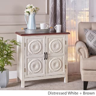 White Distressed Living Room Furniture Find Great Deals Alana Distressed Firwood Double Door Cabinet By Christopher Knight Home