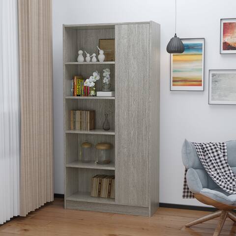 Media Cabinets Bookshelves Bookcases Online At Our Amelia Mid Century 5 Shelf Wood Cabinet By Christopher Knight Home