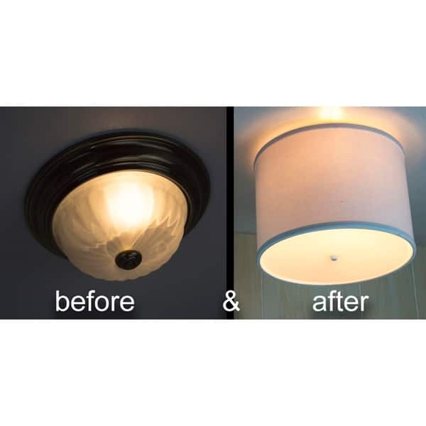 14 Moderne Flush Mount Conversion Kit Modern White Fabric Flush Mount Conversion Kit