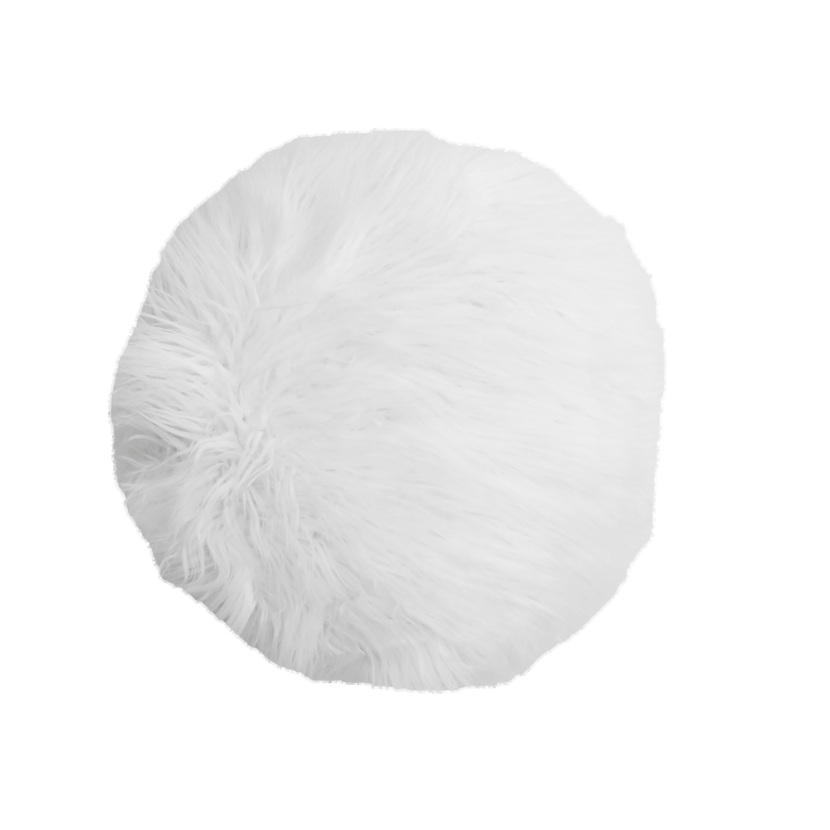 round mongolian fur pillow