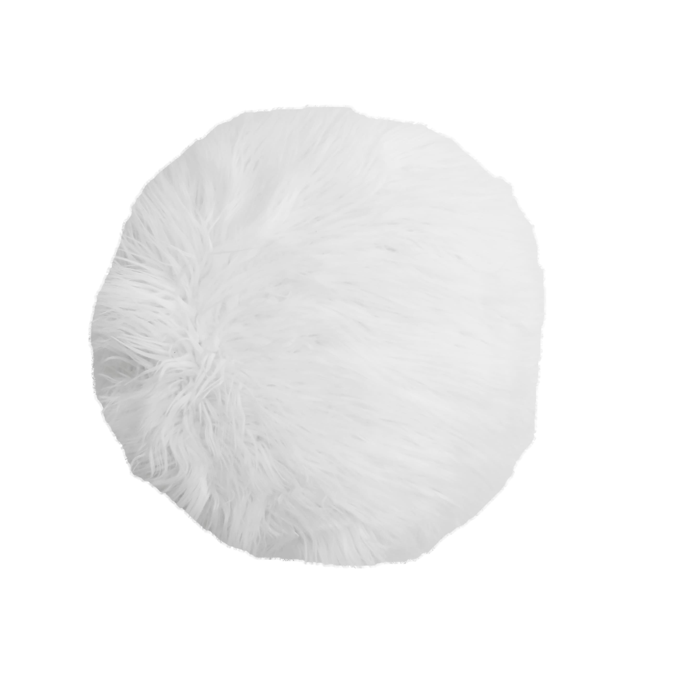 round mongolian fur pillow