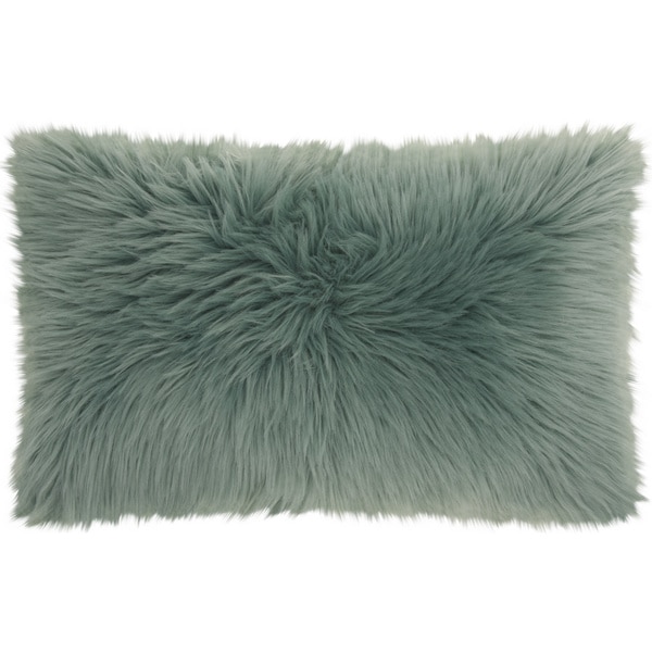 Mina Victory Fur Remen Poly Faux Celadon Throw Pillow 14 Mina Victory Fur Remen Poly Faux Celadon Throw Pillow 14 Inch X 24