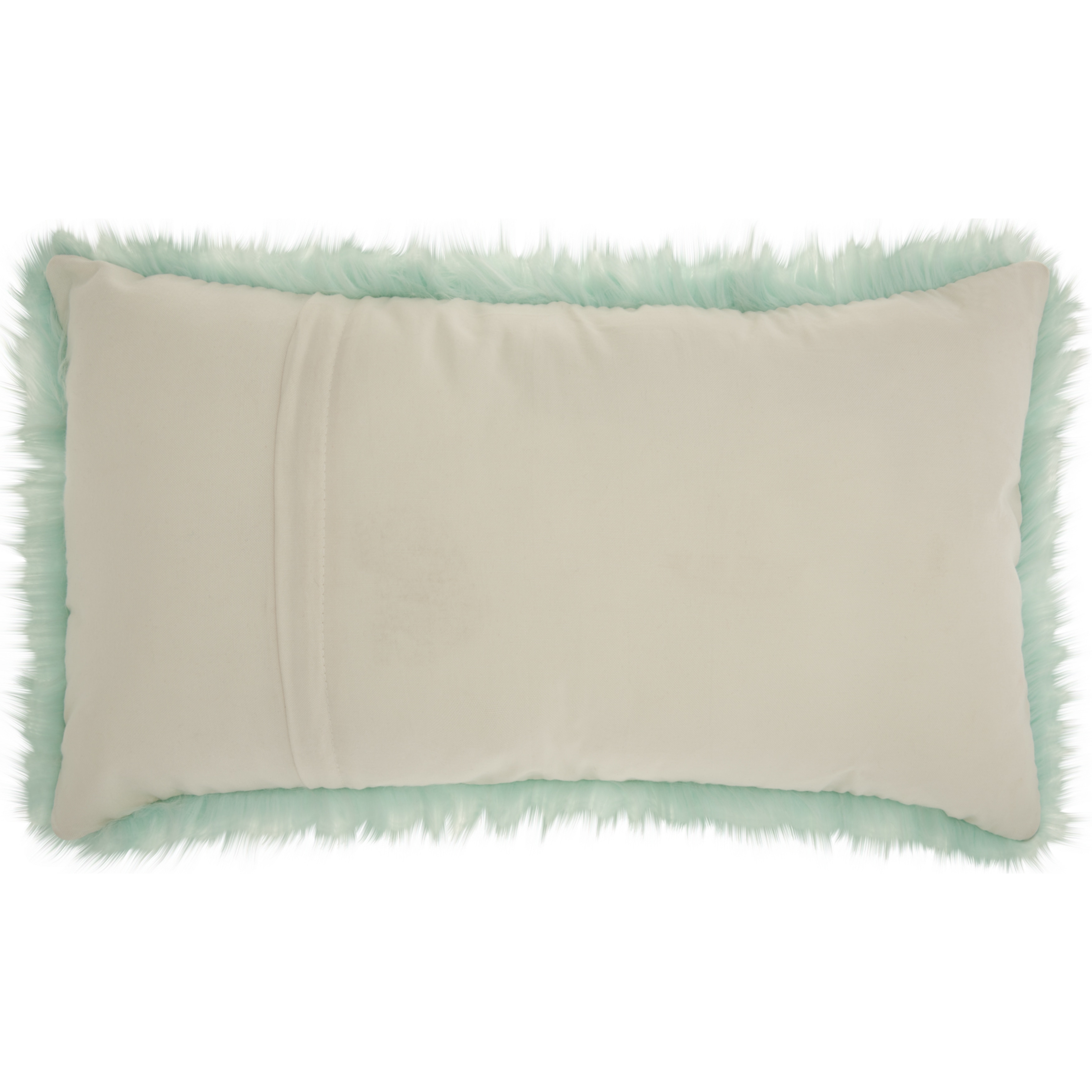 Shop Mina Victory Faux Fur Pastel Seafoam Green Throw Pillow 14