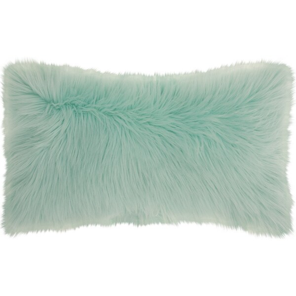 Mina Victory Faux Fur Pastel Seafoam Green Throw Pillow 14 Mina Victory Faux Fur Pastel Seafoam Green Throw Pillow 14 Inch X 24